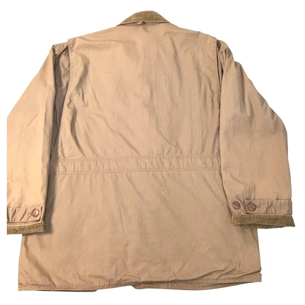 Vintage j crew oarsman chore barn jacket men's large brown flannel lined